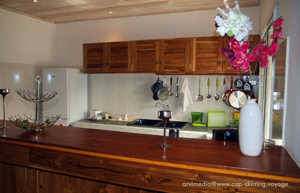 Maison à vendre cap randoulène CRIT immobilier Cuisine américaine entièrement équipée et fonctionnelle équipement de luxe maison idéal pour investissement au Sénégal