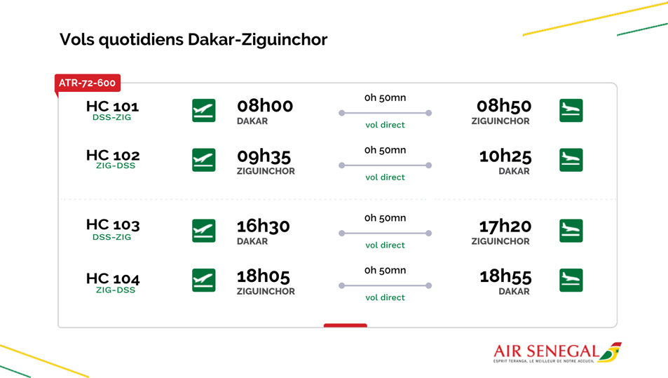 2 vols par jour matin 8h arrivée 8h50 et 9h35 arrivée 10h25 et après midi départ 16h30 arrivée 17h20 départ 18h05 arrivée 18h55