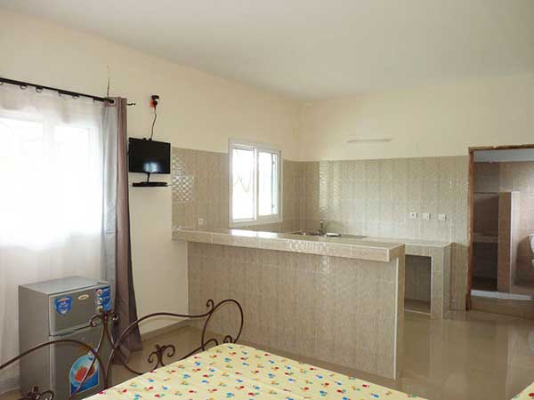 Appartement et studios à louer dans secteur Cap Randoulène, proche du village de Cap Skirring, des commerces et de la plage.