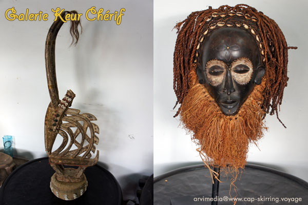 Masque Tyiwara Antilope Mali, Casque Chokwé Angola collectionneur africain