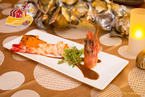 langouste et gambas tigrées