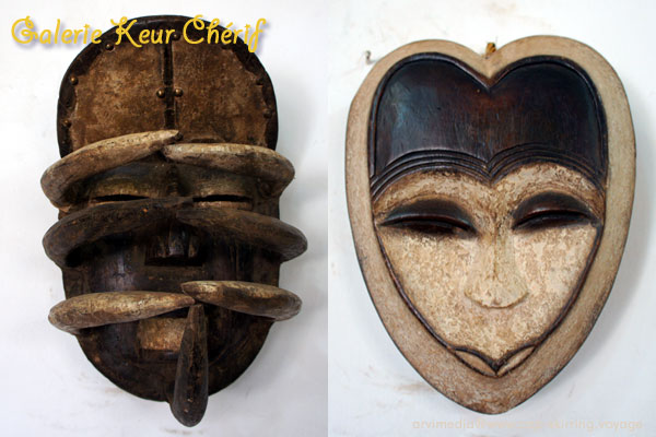 Masque Dan Araignée Côte d'Ivoire, Masque Kwélé Gabon art africain