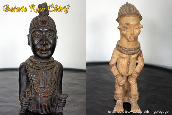 Roi Oba Nigéria, statue Mangbétou Cameroun sculpture africaine