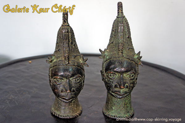 Têtes Oba Nigéria antiquaire Sénégal