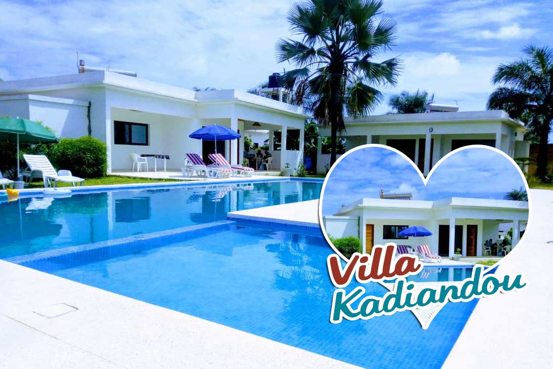 Villa Kadiandou Maison à louer avec piscine cap skirring location de vacances style bungalow entre cap skirring et kabrousse sud du sénégal